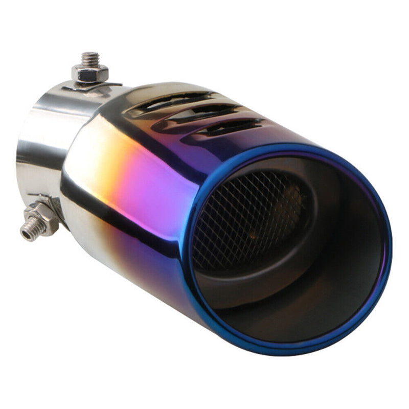 Stainless Steel Car Bent Exhaust Muffler Tip Rolled Edge Slant Cut 63mm Inlet