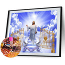 5D DIY Diamond Painting Full Round Drill Open Door Jesus Wall Decor Rhinestone