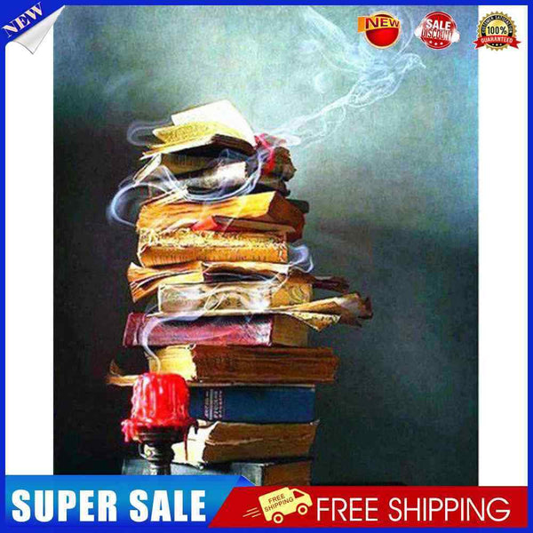 Book Oil Paint By Numbers Kit DIY Acrylic Painting on Canvas Frameless Arts