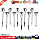 10pcs LED Solar Light Mini Steel Tube Lawn Stake Lamp Garden Decor (White) Newly