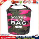 Waterproof Swimming Bag Camouflage Outdoor Camping Dry Sack (2L Rose Red) Newly