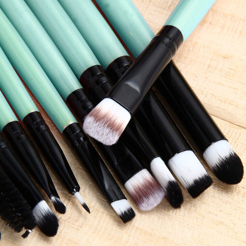 15pcs Eyeshadow Makup Brushes Tool Eye Powder Brush Set?Green Black?