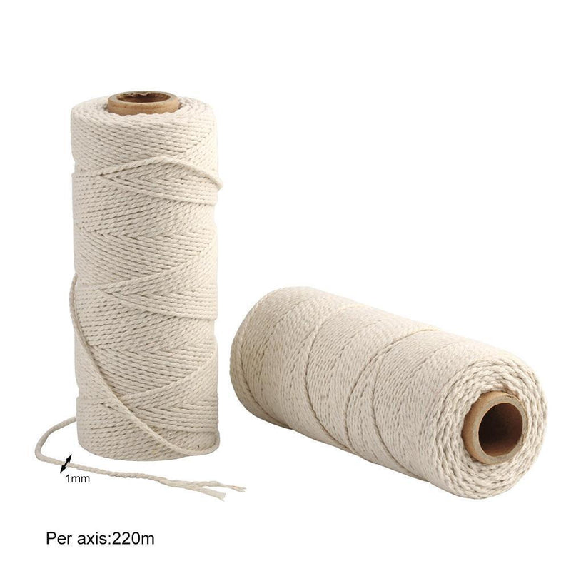 5pcs Cotton Rope Beige DIY Twisted Cord Crafts Wedding Home Deco