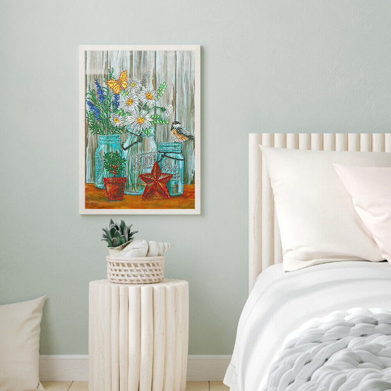 Partial Special Shape Drill Drawing Picture Flower Diamond Painting Room Decor