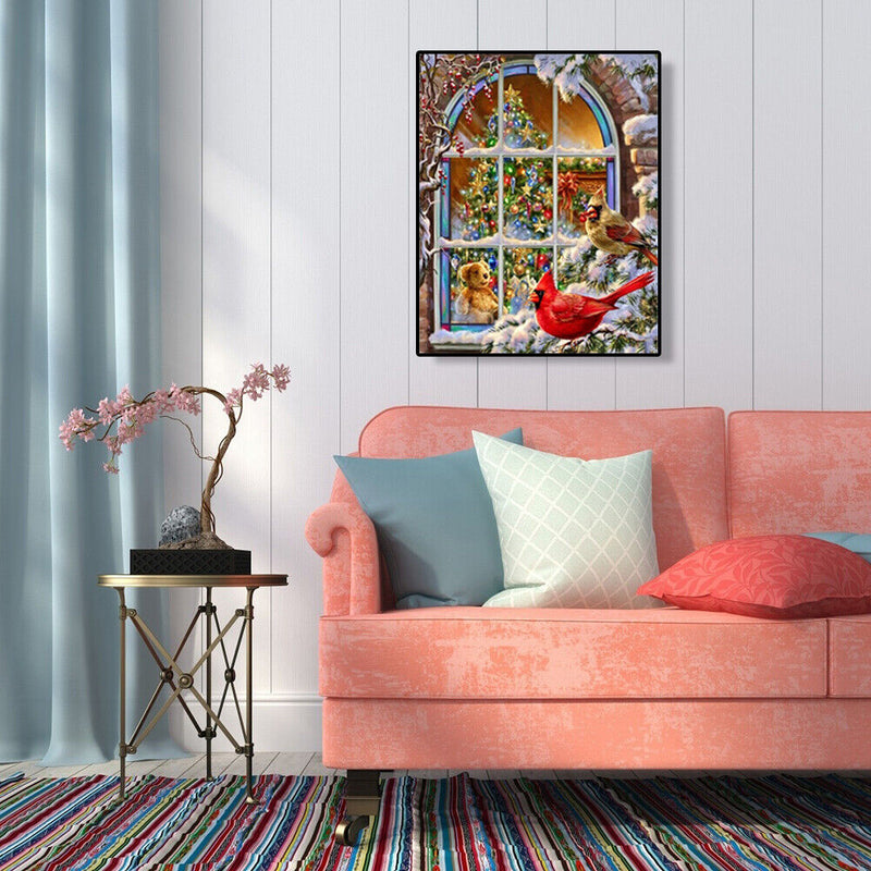 DIY Oil Painting By Numbers Kits Christmas Windows Xmas Party Home Decoration