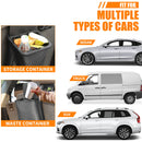 Leather Car Seat Trash Can with Lid Waterproof Storage/Waste Organizer Can