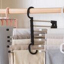 5 Layers Clothes Hanger Pants Storage Rack Trousers Hanging Shelf (Black) Newly