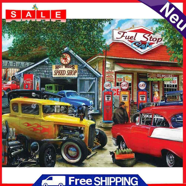 Oil Paint By Numbers Picture DIY Drawing Street Car Acrylic Paint Decor Art
