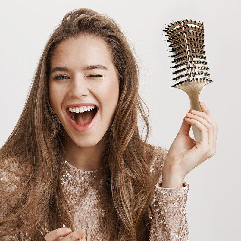 Anti-knotted Women Hair Scalp Massage Comb Plastic Straight Hair Comb Brush T