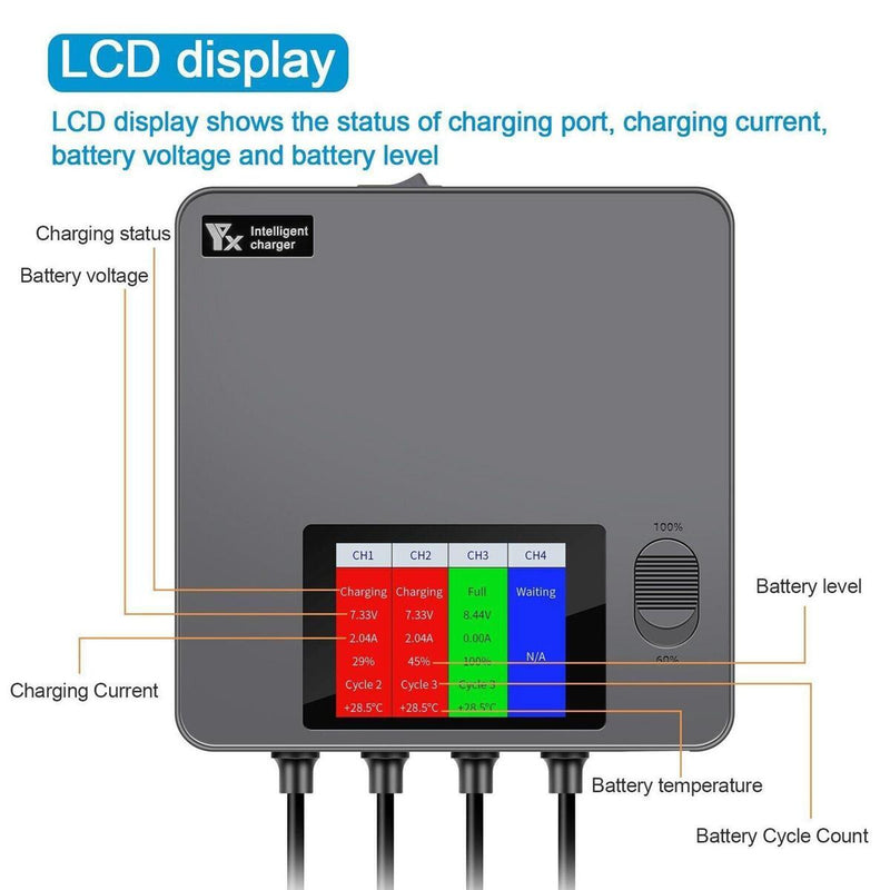 Battery LCD Digital Fast Charger For  Mini 3 Pro Accessories 4 Ports Charge#