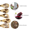 4PC Bamboo Scoop Flower Pattern Printed Kitchen Kitchenware Utensils Set L4X1
