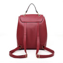 Women Solid Color Bookbag Travel Backpacks Casual PU Leather Girls School Bags