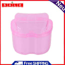 Denture Care Bath Box Clean False Teeth Nursing Hang Net Container (Pink)