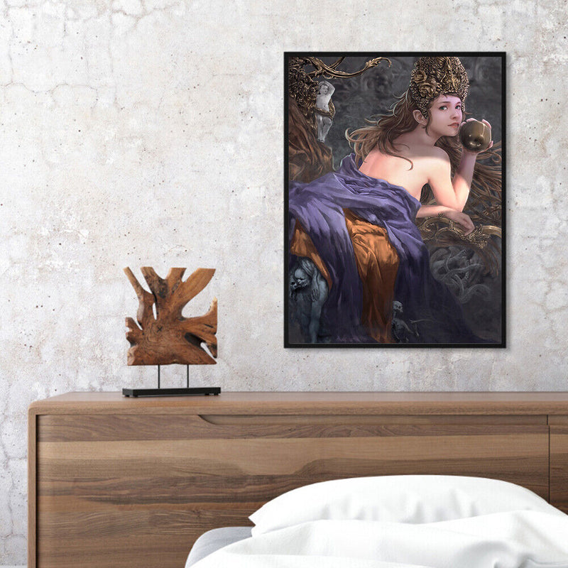 Purple Girl Oil Paint By Numbers Kits Canvas DIY Picture Home Decoration Gifts