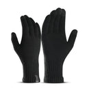 Women Thick Plush Knitted Wool Mitts Full Finger Mittens Sport Cycling Gloves