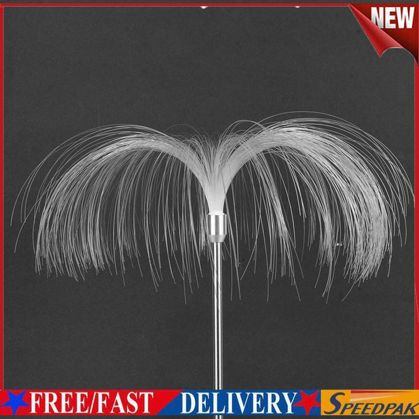2pcs LED Solar Fiber Optic Light Colorful for Outdoor Ground Plug Decor #F