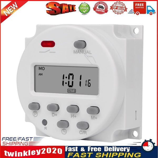 CN101A Digital Timer 7 Day Programmable Time Switch Controller Relay (12V) Newly