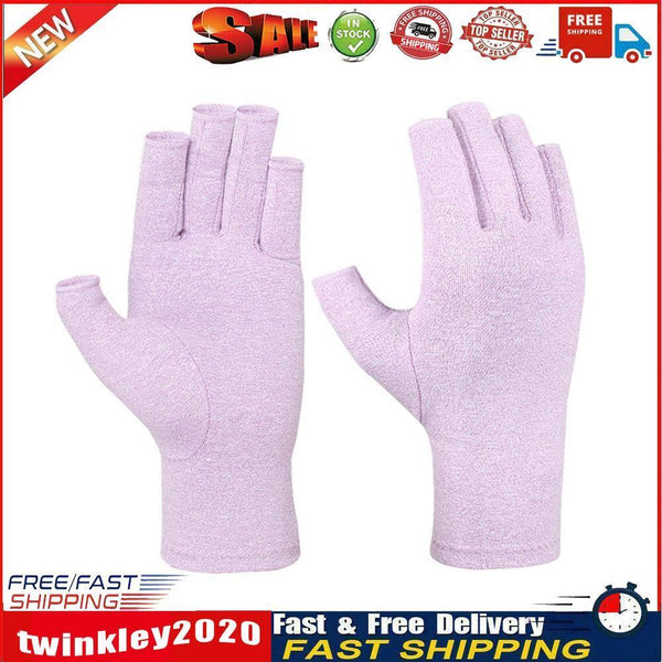 Arthritis Therapy Compression Gloves Ache Joint Relief Mittens (Purple L) Newly