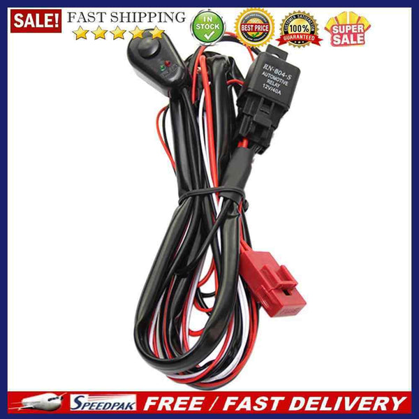 Wiring Harness Kit with Fuse Relay Switch for 2 LED Light Bar Fog Light