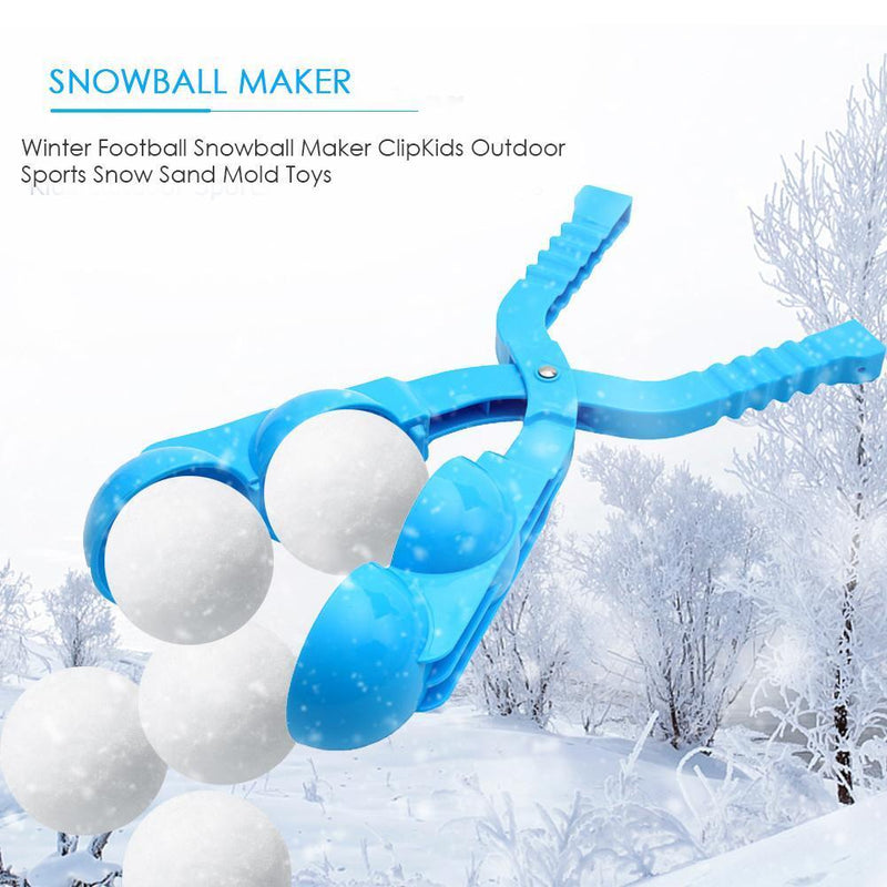 Winter Plastic Snowball Clip Kids Snow Sand Ball Maker Mold Toys (Double)