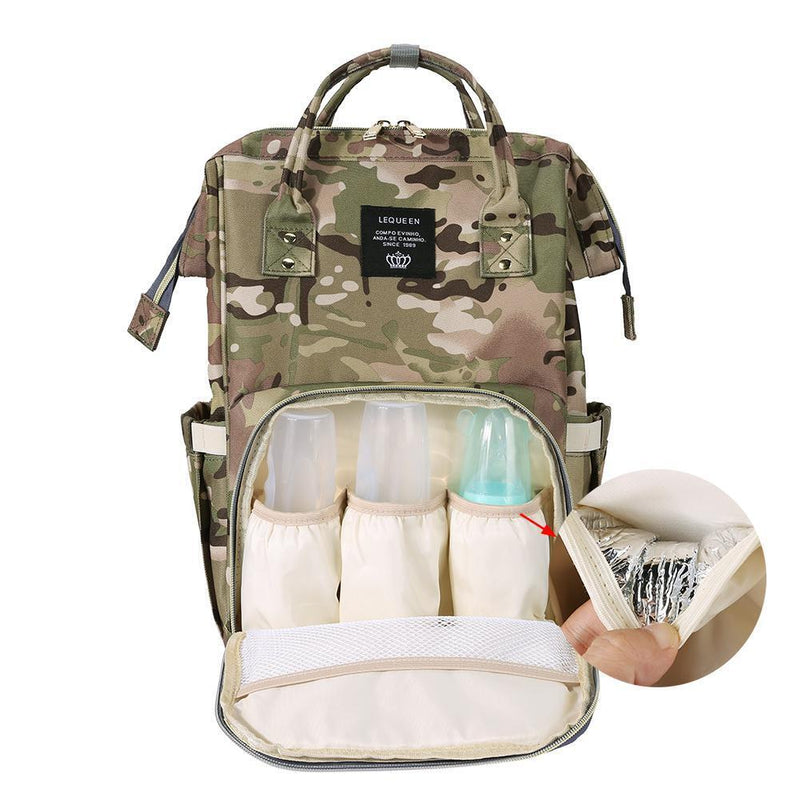 Waterproof Mummy Diaper Bags Backpack Large Capacity Baby Care (Light Camo)