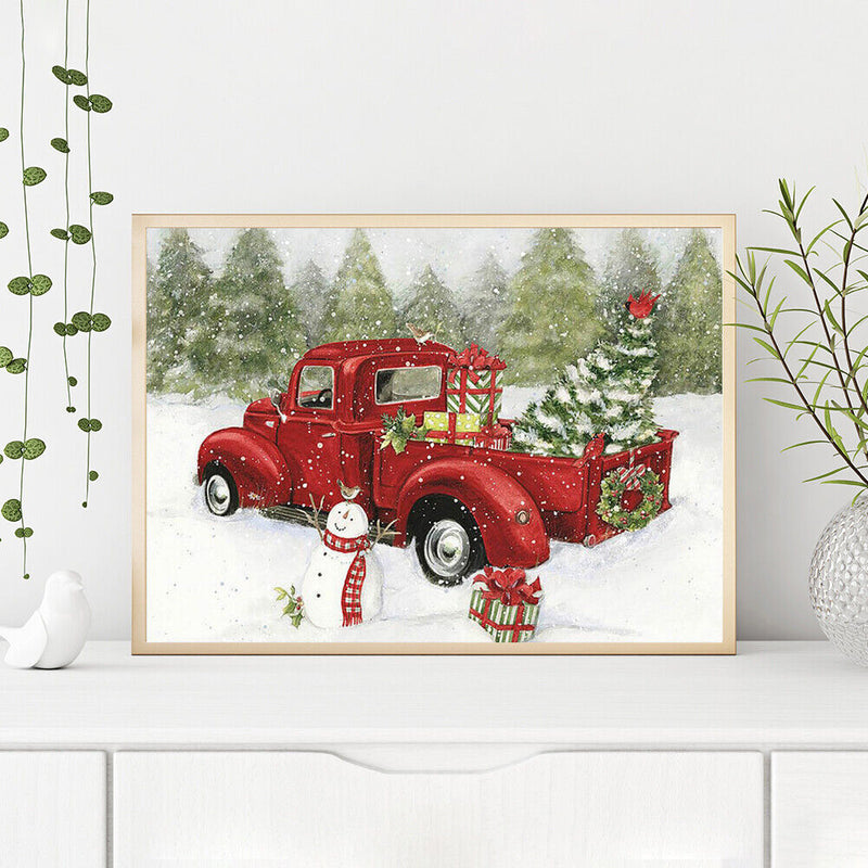 DIY 5D Christmas Car Diamond Painting Round Drill Rhinestone Picture Craft Decor