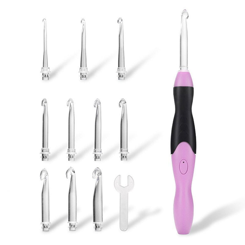 Emergency Lighting Glow Crochet Hook Sewing Tools USB Charging Knitting Needles