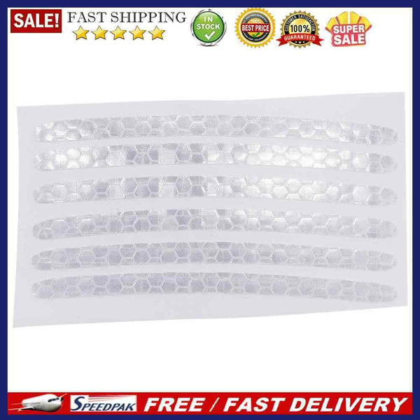 24pcs Reflective Rim Tape Strips Decals Safety Night Driving Wheel Tire Sti