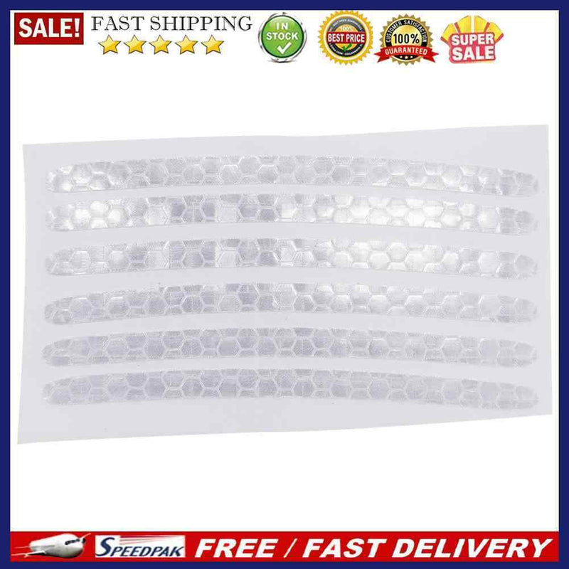 24pcs Reflective Rim Tape Strips Decals Safety Night Driving Wheel Tire Sti