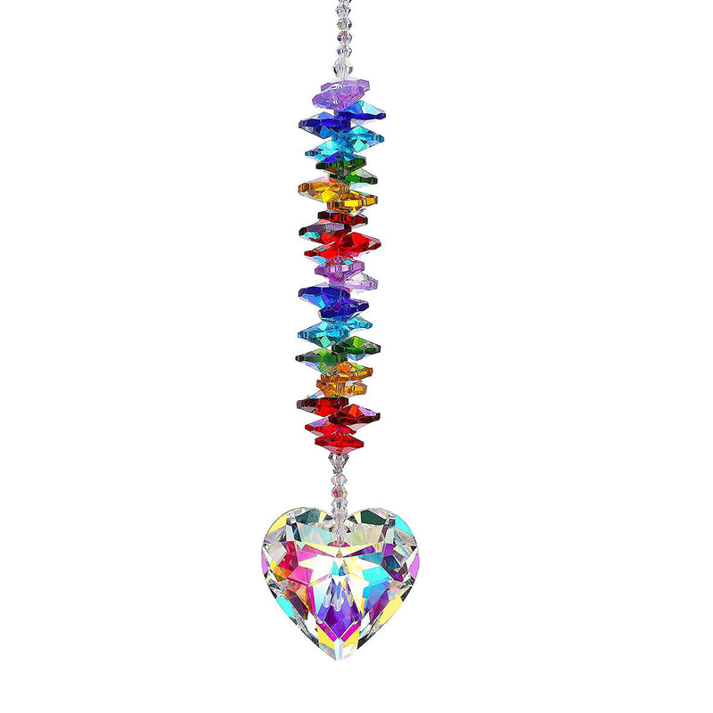 Crystal Love Light Catcher- Hanging Pendant Valentines Day Gifts (Colorful)
