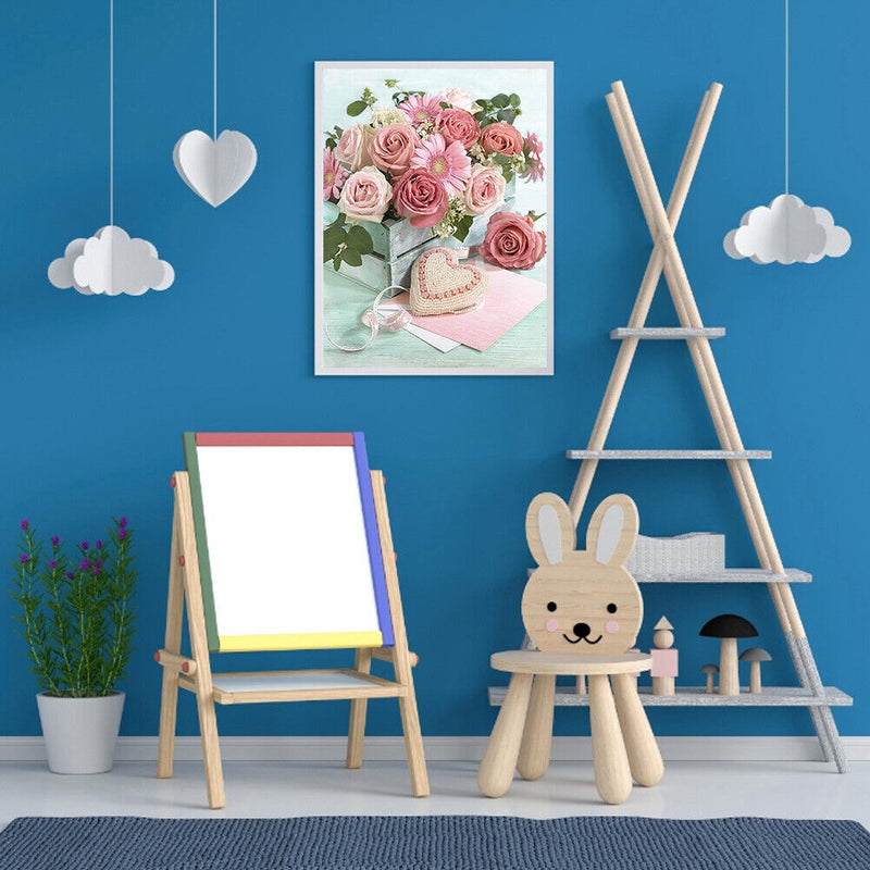 5D Diamond Painting Table Rose Full Round Rhinestone DIY Crafts Home Decorations