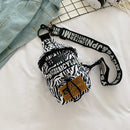 Retro Women Casual Animal Pattern Printing Small Shoulder Chest Bag Ladies Purse