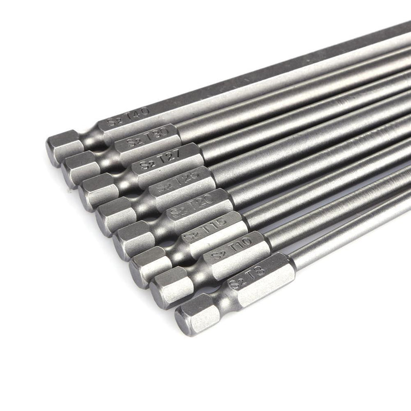 8Size/Set 100mm Length Magnetic Torx Screwdriver Bits Set Electric Screwdri