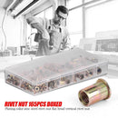 165pcs/box M3 M4 M5 M6 M8 M10 M12 Flat Head Threaded Rivet Insert Nuts