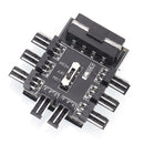 Fan Hub Board12V Power Supply Cooler Cooling Speed Controller for 8-way Fans