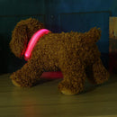 2.5cm LED Night Flashing Dog Pet Necklace Nylon Collar Leash(Pink/L)