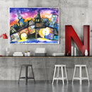 Village Night Drawing Frameless DIY Oil Paint by Number Canvas Decor (X954)