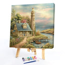 40x40cm Colorful DIY Paint By Numbers Kit Seaside Villa House Decor Gift Ar