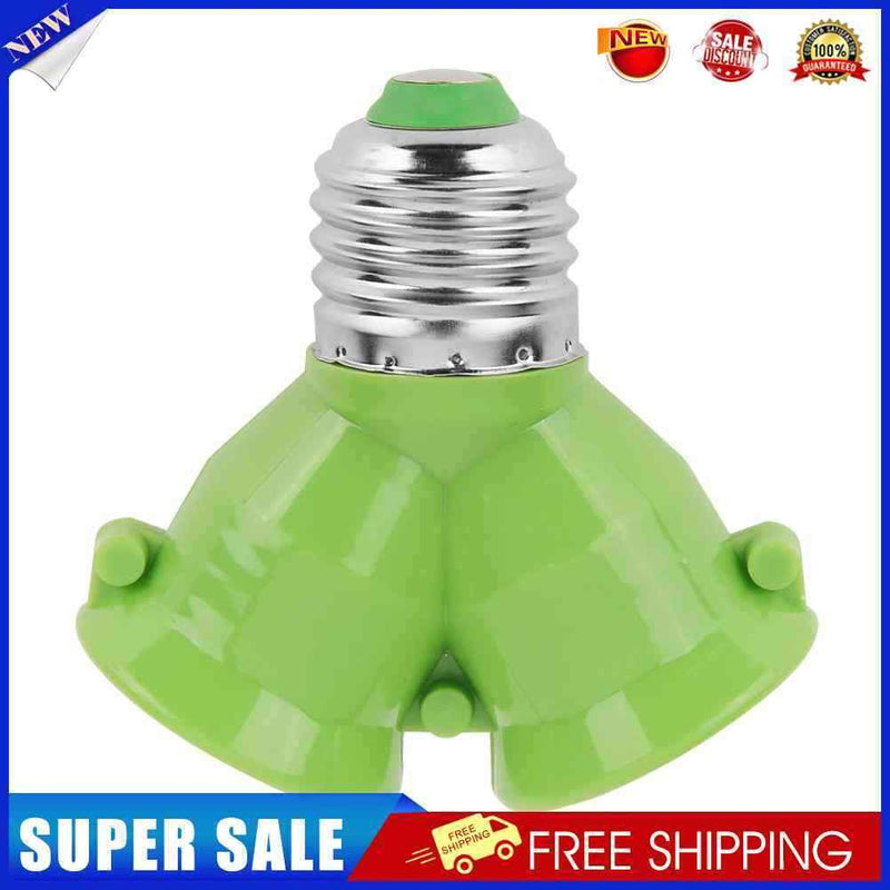 10pcs E27 to 2E27 Lamp Holder Converter Adapter Bulb Base(Green)
