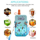 Phone Shaped Water Bottle with Straw & Adjustable Shoulder Straps (Blue) Newly