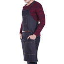 Unisex Pocket Antifouling Denim Cloth Work Apron Cafe Kitchen Cooking Bibs Newly