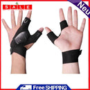 Outdoor Fishing Fingerless Gloves LED Flashlight Camping Hiking Cycling Gloves