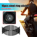 16pcs 18 inch Reflective Car Motorcycle Wheel Rim Stripe Stickers (Black) Newly