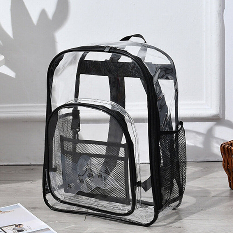 Travel Solid Transparent Storage Bag PVC Large Capacity Clear Shoulder Backpack