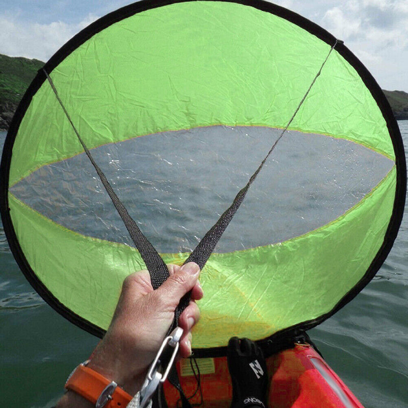Foldable Kayak Boat Wind Sail Paddle Sailing Canoe Boat Wind Window (Green)