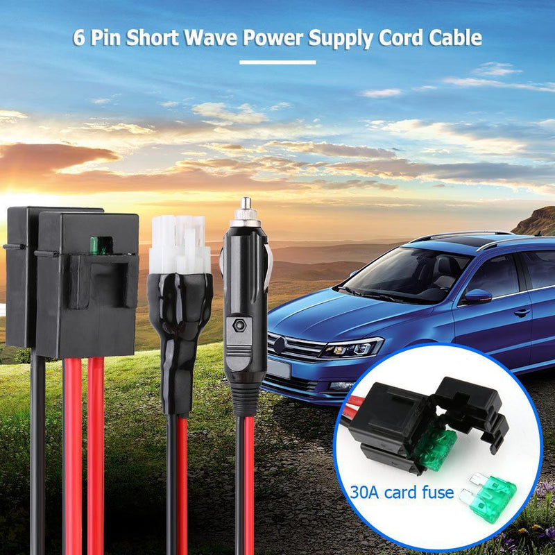 1.5m 30A Fuse 6 Pin Short Wave Anti-Oxidation Extension Cord for Yaesu FT-857D