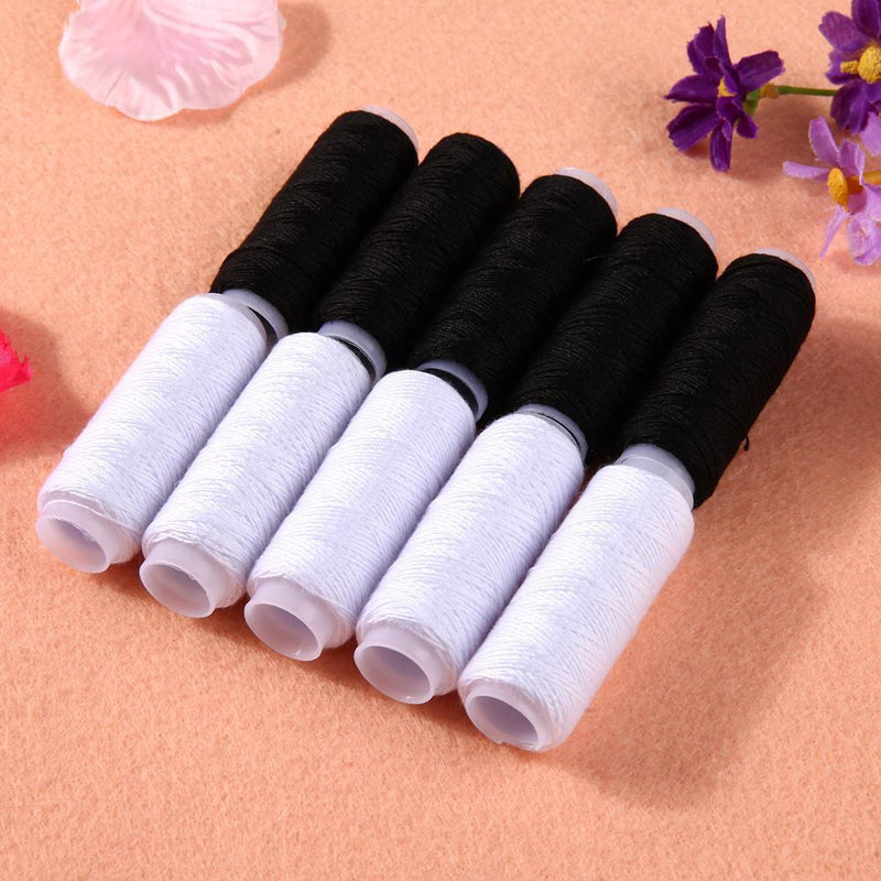 10PCS Polyester Sewing Thread White/Black Hand Quilting Embroidery Sewing Thread Yarn