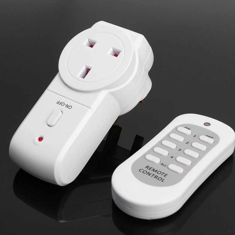 1pc UK Plug Power Outlet Light Switch Socket+1pc Wireless Remote Control Newly