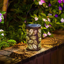 LED Solar Lantern Light Outdoor Waterproof Hollow Leaf Projection Lamp (A) Newly