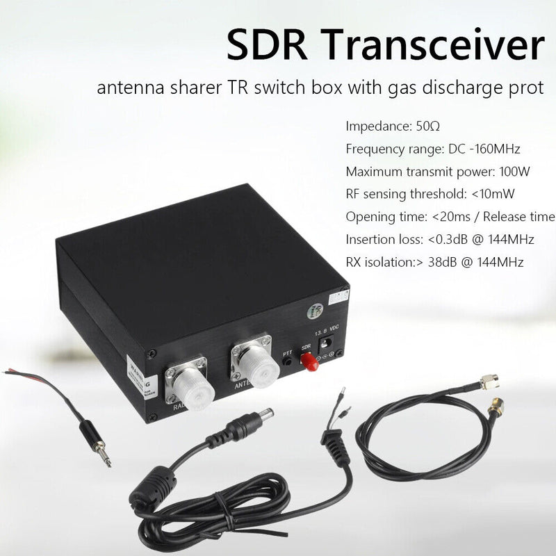 160MHz 100W SDR Transceiver Radio Switch Antenna Sharer TR Switch Box Kit Newly